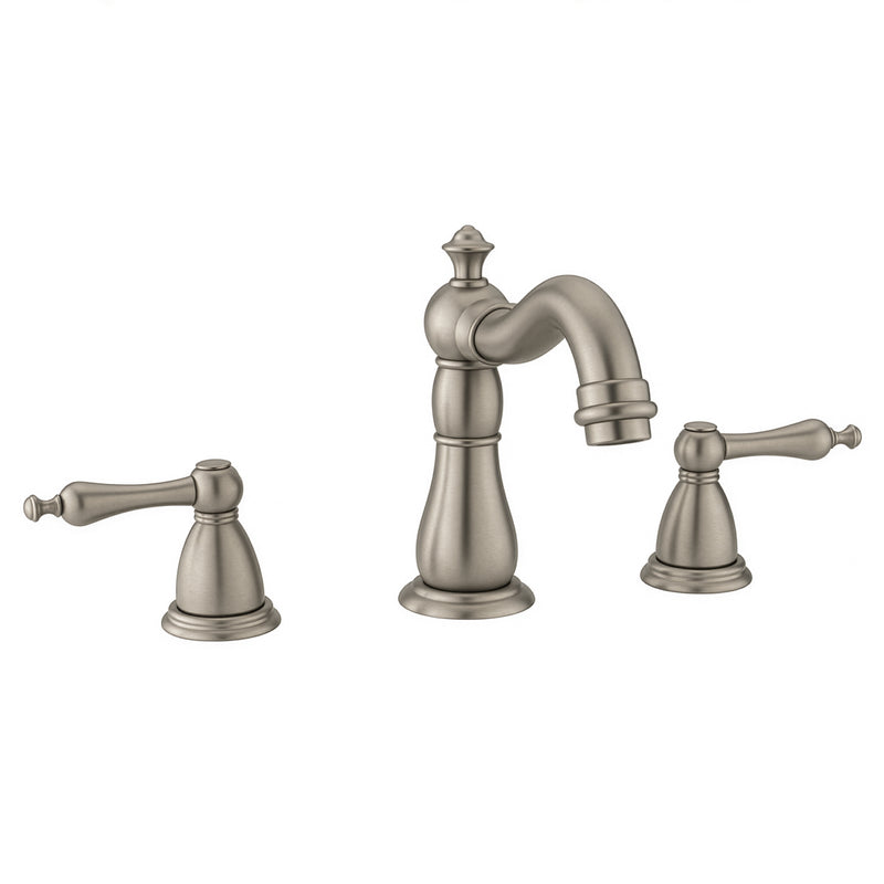6" Stainless Steel Brushed Nickel Finish Double Handle Bathroom Faucet