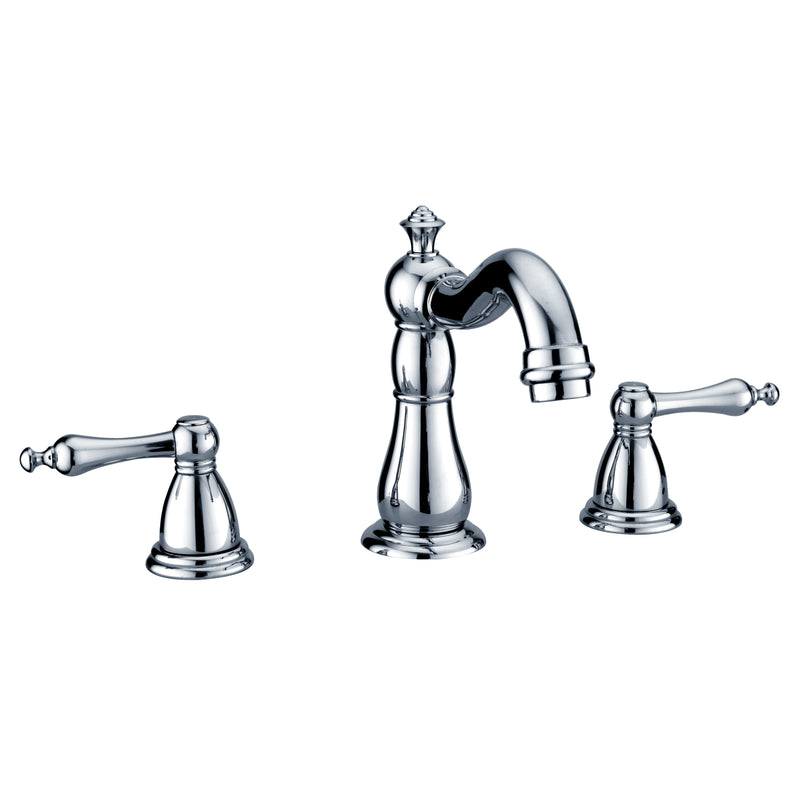 6" Stainless Steel Polished Chrome Finish Double Handle Bathroom Faucet