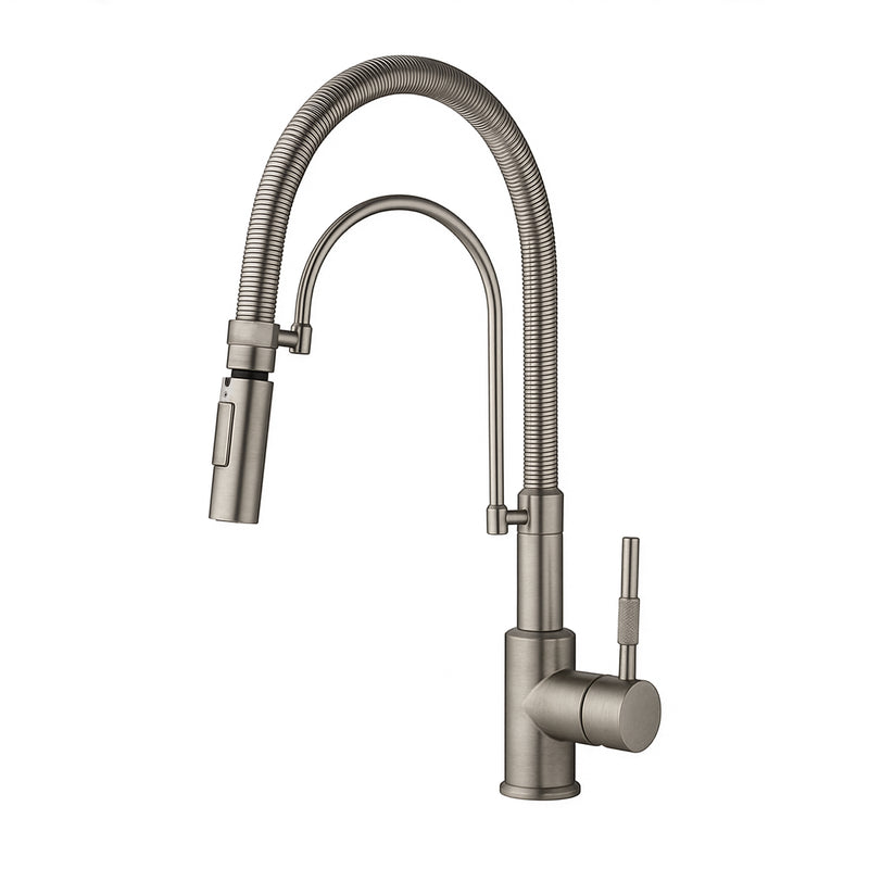 18.25" Stainless Steel Brushed Nickel Finish Kitchen Faucet with Dual Function Pull Down Spray Head