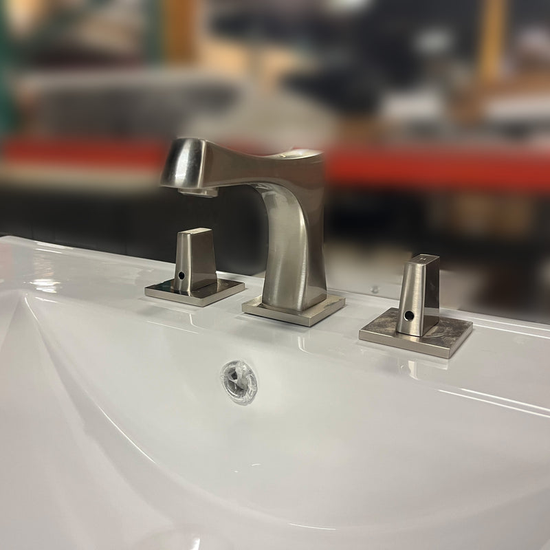 37" Wide Unique Green Vanity with Integrated Sink Top and Bathroom Faucet